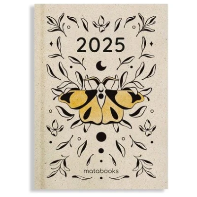 matabooks® Nachhaltiger A6 Kalender/Jahresplaner - Samaya 2025 Farbe: Lunar Gold (DE/EN)