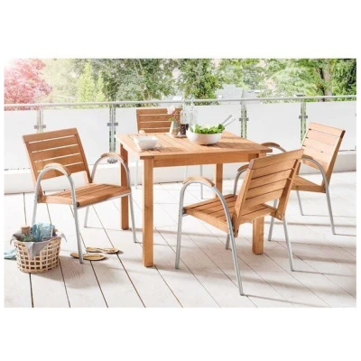 memo Gartenmöbel-Set 'Solano' 5-teilig, 4 Stühle, 1 Tisch 90 x 90 cm