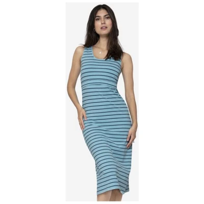 milker nursing türkis gestreiftes Umstandskleid Stillkleid