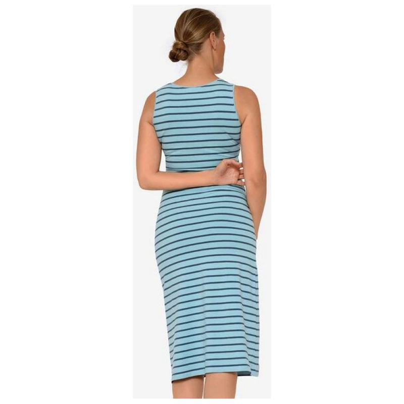 milker nursing türkis gestreiftes Umstandskleid Stillkleid