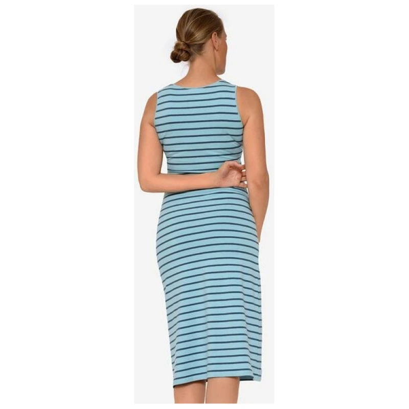 milker nursing türkis gestreiftes Umstandskleid Stillkleid