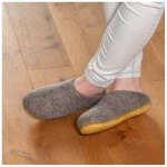 naturling Filz Damen Hausschuhe - Slipper mit Kautschuksohle