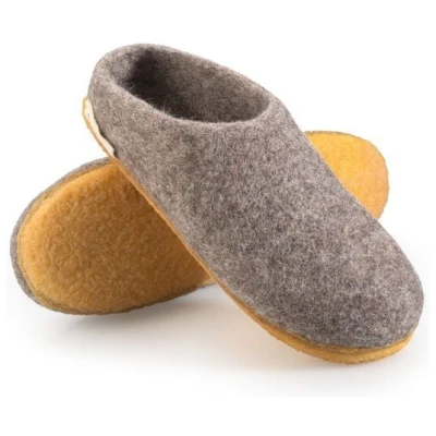 naturling Filz Damen Hausschuhe - Slipper mit Kautschuksohle