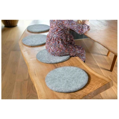 naturling Filz Stuhlkissen rund 35cm aus 100% Schurwolle