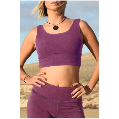 nice to meet me Damen vegan Reversible Crop Tank Violett