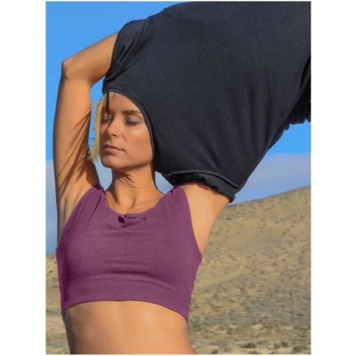 nice to meet me Damen vegan Reversible Crop Tank Violett