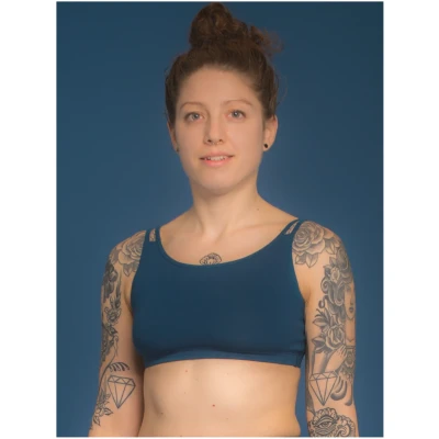 nice to meet me Damen vegan Sport-Bh Breathe Star Blau