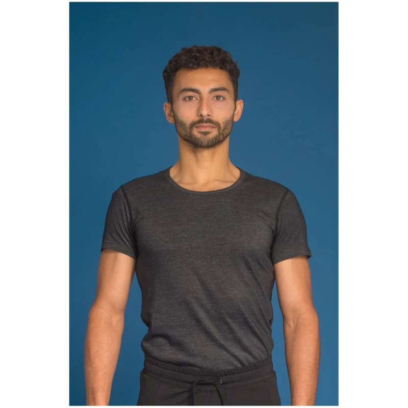 nice to meet me Herren vegan Core T-Shirt Schwarz Melange