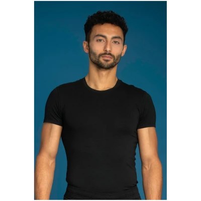 nice to meet me Herren vegan Core T-Shirt Tiefschwarz