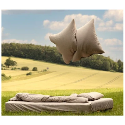 noca Terra, klimapositiver Kissenbezug aus 100% Bio-Baumwolle, Braun Melange