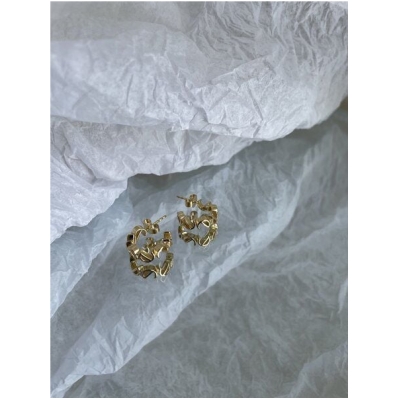 noemvri fashion label Logo Ear Hoops small