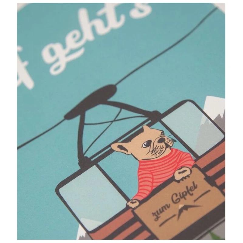 päfjes Auf geht's - Gipfelabenteuer mit Bulldogge Bärbel - Poster A4