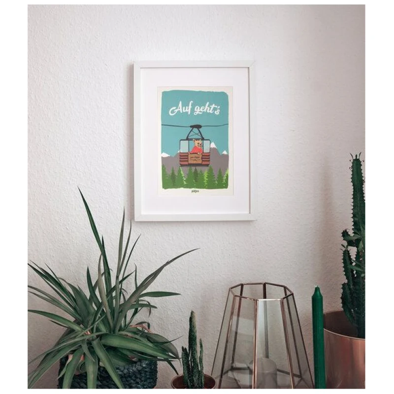 päfjes Auf geht's - Gipfelabenteuer mit Bulldogge Bärbel - Poster A4