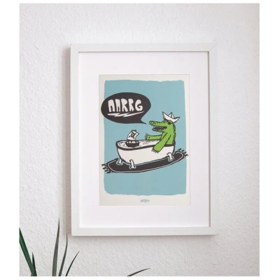 päfjes Badewannen Piratengeschichten mit Kriss Kroko - AARRGG - Poster A4