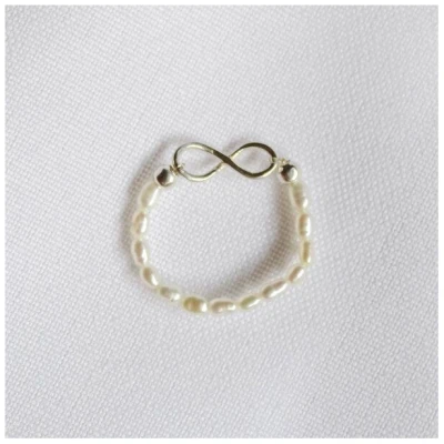 pakilia Perlen Ring mit Unendlichkeitssymbol Fair-Trade und handmade