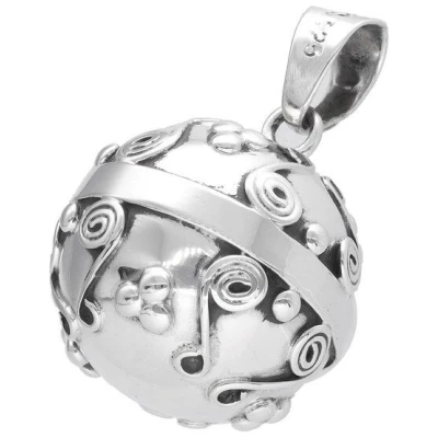 pakilia Silber Kette Klang Kugel Fair-Trade und handmade