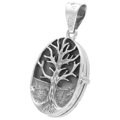 pakilia Silber Kette Lebensbaum Medaillon Fair-Trade und handmade