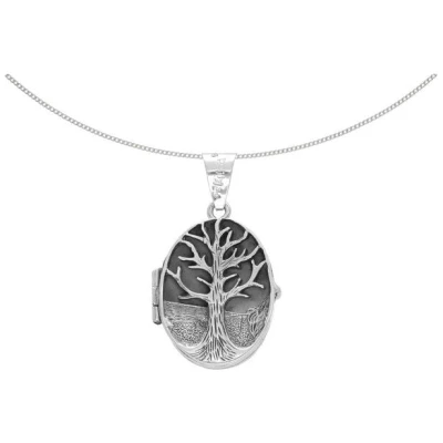 pakilia Silber Kette Lebensbaum Medaillon Fair-Trade und handmade