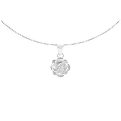 pakilia Silber Kette Rosenblüte Fair-Trade und handmade