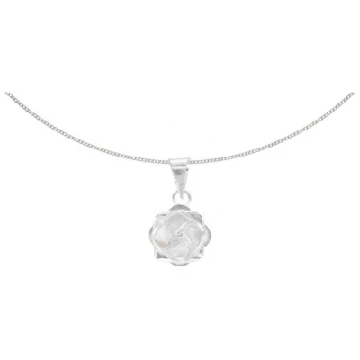 pakilia Silber Kette Rosenblüte Fair-Trade und handmade