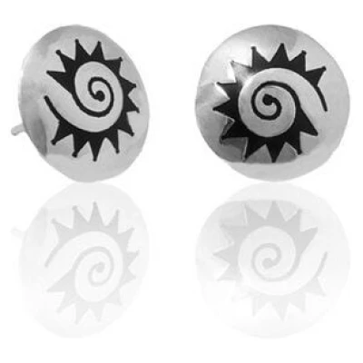 pakilia Silber Ohrringe Azteken Sonne Fair-Trade und handmade