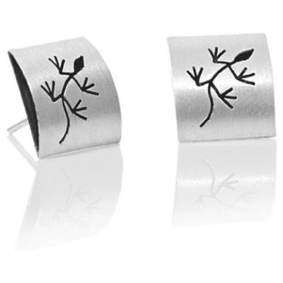 pakilia Silber Ohrringe Gecko Fair-Trade und handmade