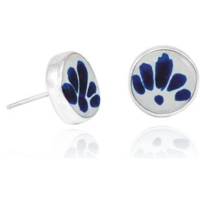 pakilia Silber Ohrringe Keramik Talavara Rund Fair-Trade und handmade