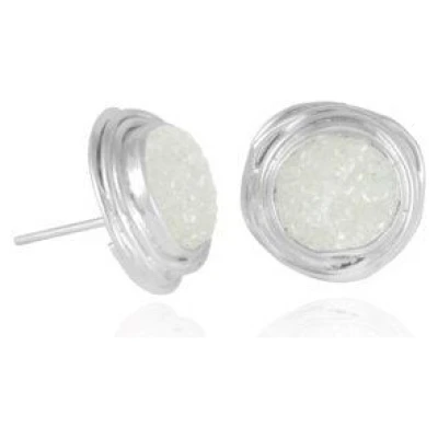 pakilia Silber Ohrringe Quarzdruse Fair-Trade und handmade