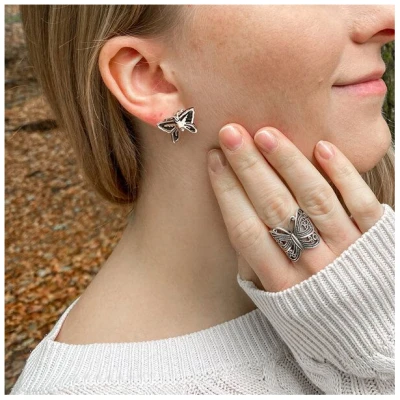 pakilia Silber Ohrringe Schmetterling Fair-Trade und handmade