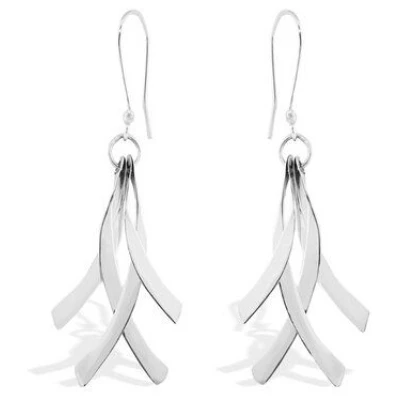 pakilia Silber Ohrringe Streifen klein kreuzend Fair-Trade und handmade