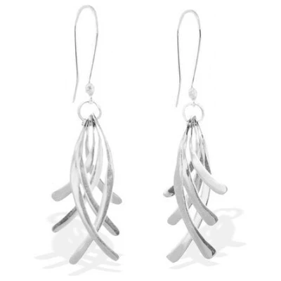 pakilia Silber Ohrringe Streifen kreuzend Fair-Trade und handmade