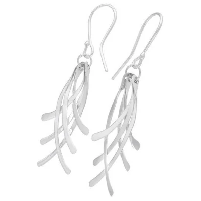 pakilia Silber Ohrringe Streifen kreuzend Fair-Trade und handmade
