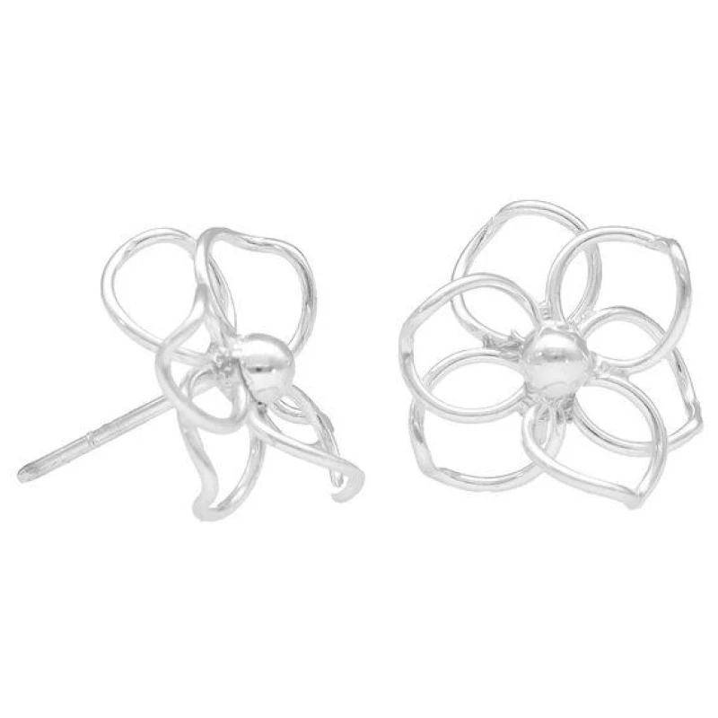 pakilia Silber Ohrstecker Blütenblätter Fair-Trade und handmade