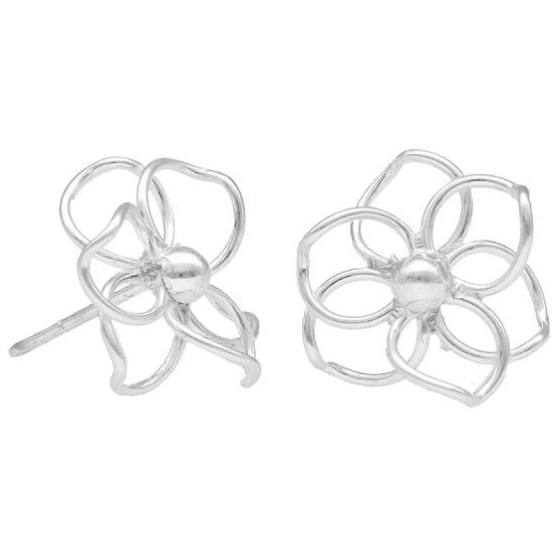 pakilia Silber Ohrstecker Blütenblätter Fair-Trade und handmade