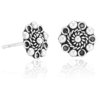 pakilia Silber Ohrstecker Kugel Kordel Fair-Trade und handmade