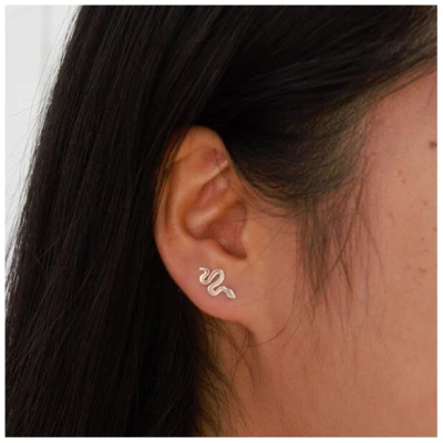 pakilia Silber Ohrstecker Schlange Fair-Trade und handmade