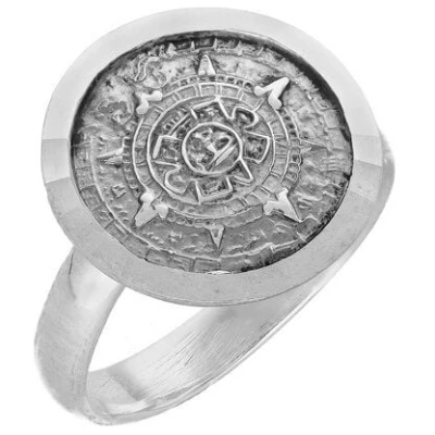 pakilia Silber Ring Aztekenkalender Fair-Trade und handmade