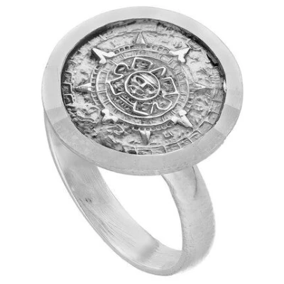 pakilia Silber Ring Aztekenkalender Fair-Trade und handmade
