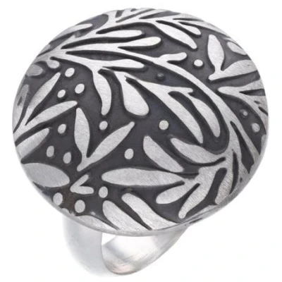 pakilia Silber Ring Blättermuster Fair-Trade und handmade