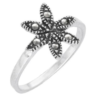 pakilia Silber Ring Blaustern-Blume Fair-Trade und handmade