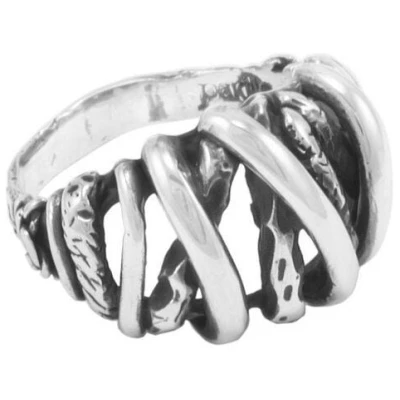 pakilia Silber Ring Gitter Fair-Trade und handmade