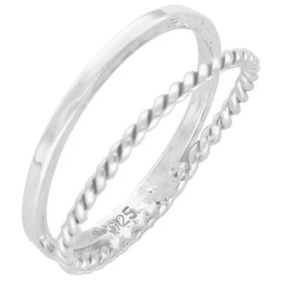 pakilia Silber Ring Kordel doppel gedreht Fair-Trade und handmade Große US 7