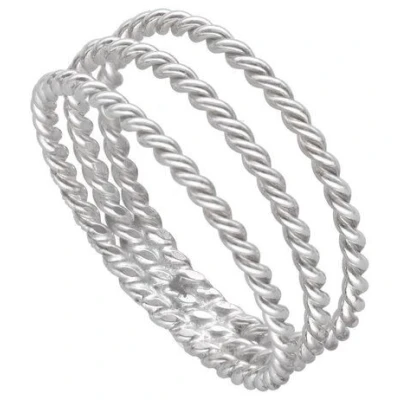 pakilia Silber Ring Kordel dreifach Fair-Trade und handmade