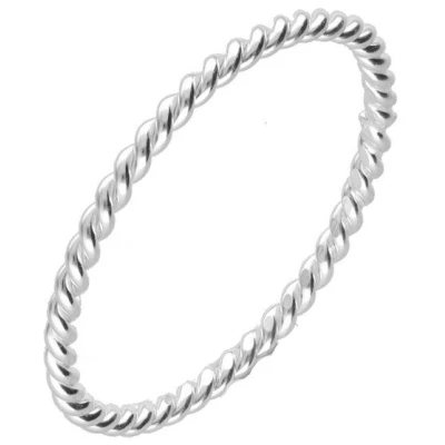 pakilia Silber Ring Kordel gedreht Fair-Trade und handmade