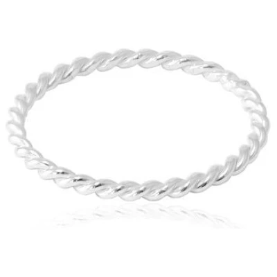 pakilia Silber Ring Kordel gedreht Fair-Trade und handmade
