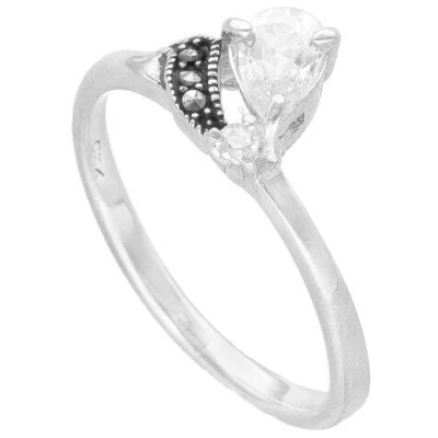 pakilia Silber Ring Kristalltropfen Fair-Trade und handmade