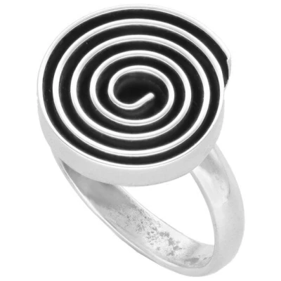 pakilia Silber Ring Labyrinth rund Fair-Trade und handmade
