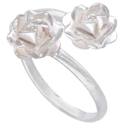 pakilia Silber Ring Mini Rosenblüte Fair-Trade und handmade