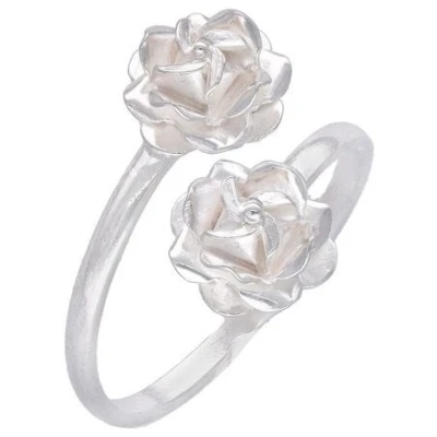pakilia Silber Ring Mini Rosenblüte Fair-Trade und handmade