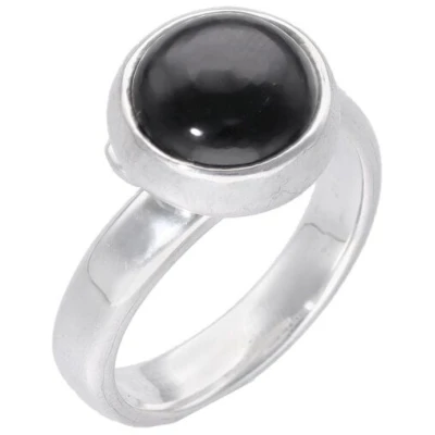 pakilia Silber Ring Obsidian Fair-Trade und handmade